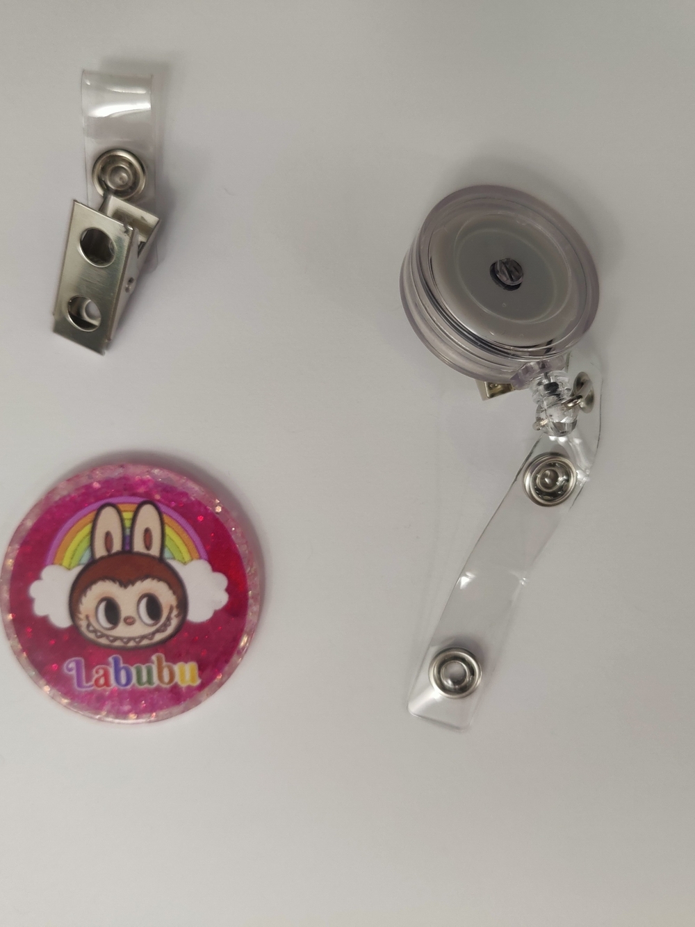 Handmade Badge Reel- Labubu Pink